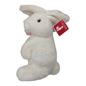 Caltoy Uncle Fred Bunny Rabbit White Easter Pink Bow READ Plush Stuffed Animal